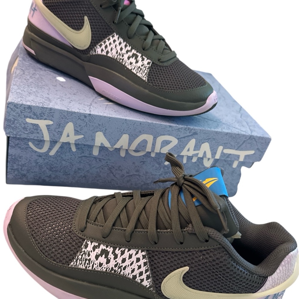 Nike Ja Morant 1s Size 8.5 Basketball Shoes Sneakers Iron Grey Athletic